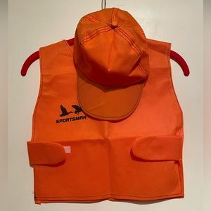 Kids orange hunting costume - vest and hat